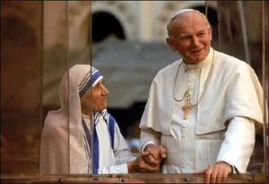 pope John paul and mother teresa