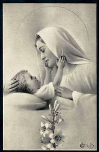 Jesus holding Mary's face