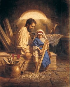 Joseph and little boy Jesus
